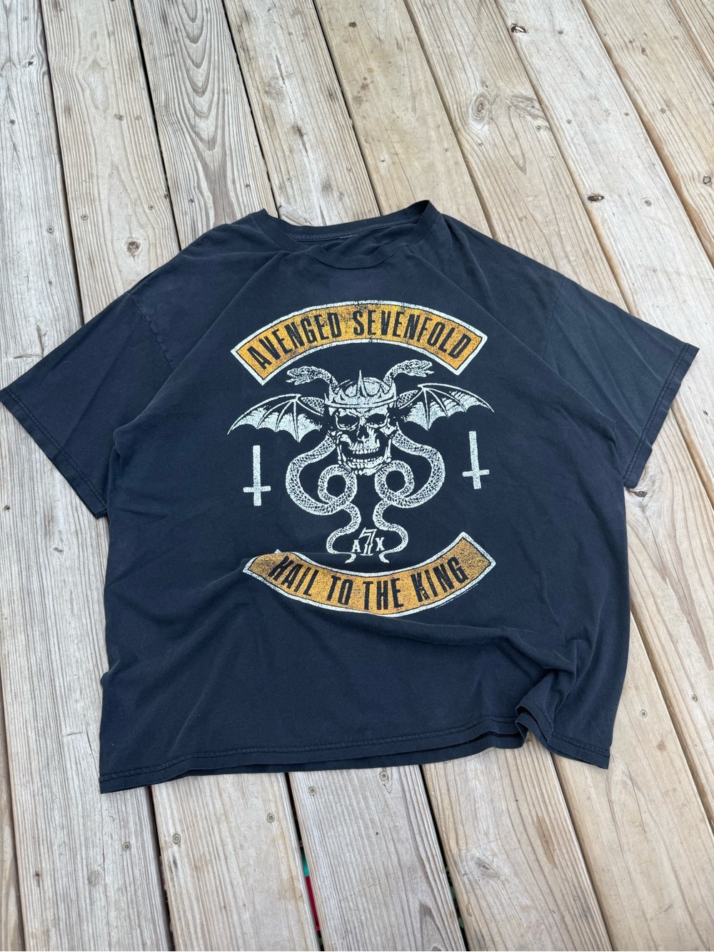 Vintage 2000s Avenged Sevenfold Black 'Hail to the King' Short Sleeve T-shirt